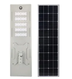 Sensor PIR de alta eficiencia control inteligente al aire libre IP65 impermeable con energía solar led farola 30W 60W todo en uno