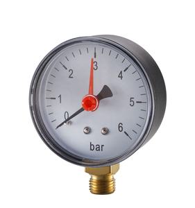 Manômetro de Pressão HVAC com Conexão Radial e Tubo Bourdon, Conexão em Latão, Faixa de 0-6bar, Ponteiro Vermelho para Leitura Fácil - Product Image 2