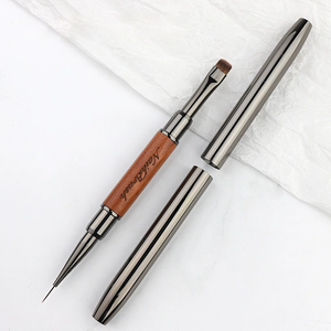 Ensemble de pinceaux pour nail art en bois de jade avec couvercle, double tête conique, pour gel UV, peinture et dégradé, dédié aux salons de manucure - Product Image 5