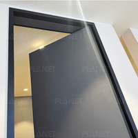 Porte intérieure en bois massif, aluminium, isolation phonique, noire mate, étroite