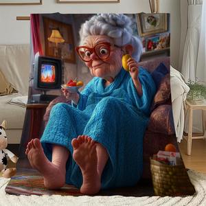 Couverture en flanelle super douce pour <span class=keywords><strong>grand</strong></span>-mère, toutes saisons, pour canapé, vieille femme. - Product Image 2