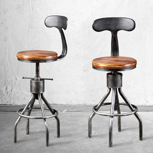 <b>Vintage</b> Backrest Modern Dining Bedroom Home Bar Kitchen High Chair <b>Stool</b> PU Leather Cushion Elastic Foam Padded Iron Frame - Product Image 6