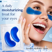 Patchs Hydrogel GHK-Cu au Peptide de Cuivre Bleu pour les Yeux, 6 Paires – Apaisants, Lissants, Hydratants et Éclaircissants