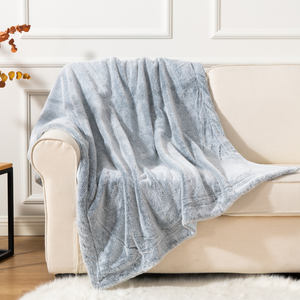 Couverture en fausse fourrure Double face, soyeux et doux, grand format, lavable <span class=keywords><strong>à</strong></span> la <span class=keywords><strong>Machine</strong></span>, en vison, <span class=keywords><strong>à</strong></span> rayures violettes, couleur vin, renard - Product Image 5