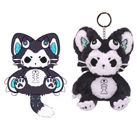 Personnalisation d'usine Logo Animal Anneaux En Peluche Jouets Porte-clés En Peluche Personnalisé