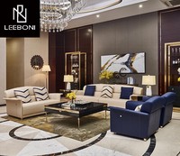 Mobilier de maison contemporain de style européen moderne Ensemble de canapés 3 places Canapés de salon sectionnels en cuir