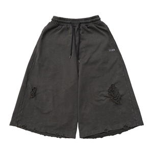 Shorts amples déchirés et délavés pour hommes, coupe trapèze, style Vagabond, pour hommes et femmes - Product Image 3