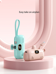 Siêu Mini Pd20w Ngân Hàng Điện 5000MAh Cáp PVC Túi Xách Tay Nhanh Chóng Sạc Loại C Bên Ngoài Chủ Li-Polymer Điện Trạm - Product Image 3