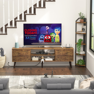Soporte de TV Moderno de Metal con Tomacorriente, Compatible con TV de 65 Pulgadas o Más, 2 Cajones de Almacenamiento, Multifuncional para Sala de Estar o Dormitorio - Product Image 5