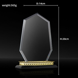 Buen precio Premios de agradecimiento a los empleados para compañeros de trabajo Trofeo de agradecimiento Placas de cristal de escritorio de oficina Trofeo de cristal transparente - Product Image 5