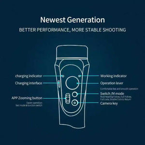 กิมบอล 3 แกน พร้อมระบบควบคุมผ่านมือถือ, ตัวกันสั่นแบบมืออาชีพ, ไม้เซลฟี่ติดตามใบหน้าสำหรับวิดีโอบล็อก - Product Image 5