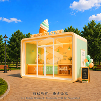 Kiosque de vente ambulante modulaire préfabriqué Apple Cabin pour la vente de glaces et desserts en plein air, avec comptoir de service