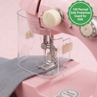 Nouvelle machine à coudre plate motorisée rose mini en plastique haute vitesse pour débutants, vêtements pour enfants, aiguille simple, mignonne et portable pour loisirs créatifs