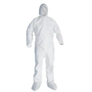 透气白色廉价一次性安全工作服整体工作服