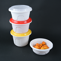 Boîte à bento LANKE de haute qualité, anti-fuite, en plastique recyclable, ronde, avec couvercle à fermeture pour la conservation de la fraîcheur