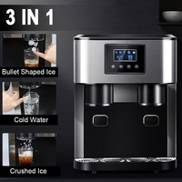 Vanace Mini machine à glaçons portable 3 en 1 congélation pratique distributeur de glaçons semi-professionnel de table avec broyeur