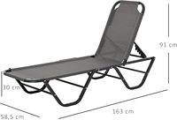 Vente en gros d'usine, ensemble de deux chaises longues pliantes noires pour le camping, le bord de la piscine, le jardin, la terrasse, la plage