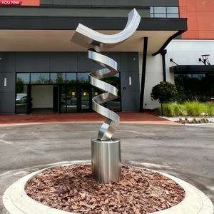 Scultura Astratta a Spirale in Acciaio Inossidabile Lucidato YOUFINE, <span class=keywords><strong>Arte</strong></span> Moderna per Esterni, Decorazione per Giardino, <span class=keywords><strong>Villa</strong></span> e Cortile - Product Image 4