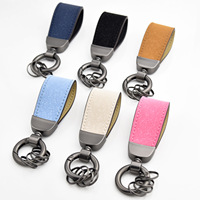 Porte-clés élégant en cuir avec fermoir métallique, porte-clés multicolore pour voiture, logo personnalisé pris en charge pour les entreprises et l'usage quotidien