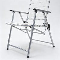Chaise de camping et de plage pliable en gros, personnalisée, à 2 plis, avec sangle, cadre métallique durable, imperméable, pour pique-nique en extérieur