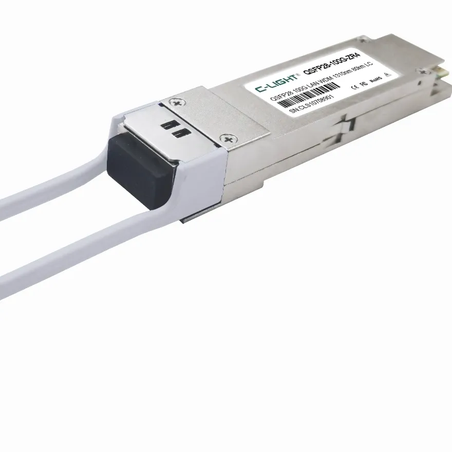 C-LIGHT CL100GQSFPZR4 QSFP28 100G LAN WDM ZR4 80KM Transceiver Unterstützt DDM/DOM Double LC-Anschlüsse