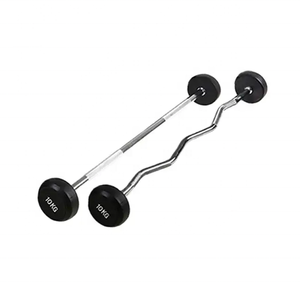 حديد مطاطي ثابت 10-50 بار مستقيم للوزن لرفع الأثقال حديد دائري مطاطي للياقة البدنية المنزل صالة الألعاب الرياضية - Product Image 2