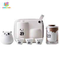 Théière en céramique moderne de luxe, écologique, 600 ml, avec 2 tasses à thé, coffret cadeau, vente chaude personnalisée