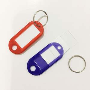 Promote Wholesale Plastic Keychains Label Name Key Tags Keytag With <b>Split</b> <b>Ring</b> Keyring Key Tag - Product Image 5