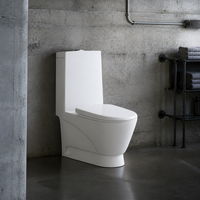 WC monobloc en céramique le plus vendu avec design en forme d'aile et abattant à fermeture douce pour salle de bain moderne – Articles sanitaires