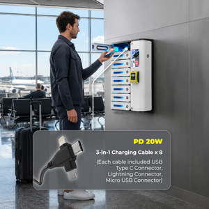 Armoire <span class=keywords><strong>de</strong></span> recharge pour téléphones portables Y2 Power MIA Premium à 8 baies avec casier <span class=keywords><strong>de</strong></span> recharge compatible carte <span class=keywords><strong>de</strong></span> crédit, distributeur automatique <span class=keywords><strong>de</strong></span> recharge pour téléphones - Product Image 2
