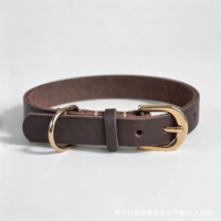 Collier pour chien en cuir véritable fait main, en cuir de vachette pleine fleur, cousu, pour petits et moyens chiens, vente en gros, directement de l'usine