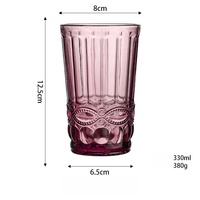Ensemble de verres à eau et à whisky en verre gaufré vintage - 260 ml/330 ml, motif serpent coloré, pour bar à domicile et restaurant