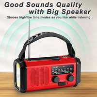 Radio portable d'urgence AM/FM 10000mAh avec chargeur solaire et manivelle, fonction SOS, radio Internet puissante