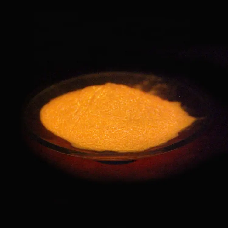 Poudre de pigments phosphorescents oranges, g, brillent dans la nuit, pour peinture