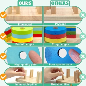 Giocattoli Montessori per 1 2 giocattoli di smistamento e impilamento in legno di <span class=keywords><strong>3</strong></span> <span class=keywords><strong>anni</strong></span> giocattoli per l'apprendimento educativo per bambini in età prescolare - Product Image 2