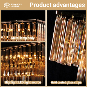 Nuovo Supporto per Fiori Rettangolare in Cristallo Dorato di Lusso Moderno con Illuminazione Regolabile per <span class=keywords><strong>Centrotavola</strong></span> Matrimoniali - Product Image 3