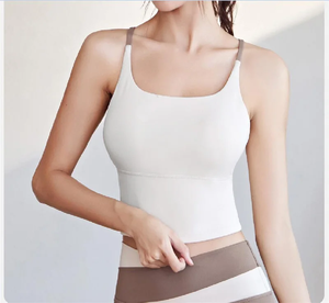 Gym <b>Workout</b> Crop Top Fitness Yoga Tops Fitness Crops Build in Cup Crisscross Back Crop Wireless Padded Yoga Bra Golf - Product Image 3