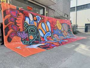 Dijital renkli baskı ile özel büyük boy inşaat afiş taşınabilir açık PVC çit Mesh reklam - Product Image 2