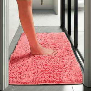 Tapis de sol antidérapant moderne en polyester chenille bouclée pour salle de bain - Product Image 2