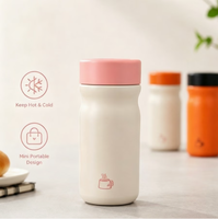Mug de voyage isotherme en acier inoxydable à double paroi de 320 ml, motif dessin animé, anti-fuite, sans BPA, résistant à l'eau bouillante, vente en gros