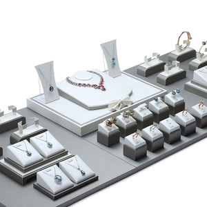 Venta Directa de Fábrica: Bandeja Gris para Joyería, Exhibidor de Collares Personalizado, Bandeja de Terciopelo Gris de Lujo para Anillos - Product Image 4