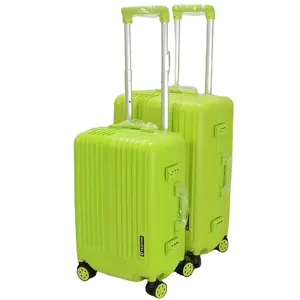 Huỳnh quang màu xanh lá cây rực rỡ PP hành lý với khung nhựa TSA khóa