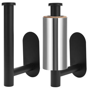 Barbiere portabagagli in lamina di <span class=keywords><strong>latta</strong></span> nero a parete porta-carta porta asciugamani Kichen - Product Image 1