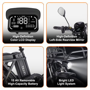 <span class=keywords><strong>Vélo</strong></span> <span class=keywords><strong>électrique</strong></span> <span class=keywords><strong>pliable</strong></span> d'entrepôt italien 20 pouces 7 vitesses pneus larges moteur sans balais 250W batterie intégrée 48V 15Ah Fatbike pour adultes - Product Image 2