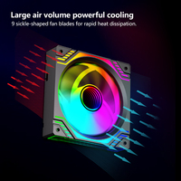 Ventilateur PC silencieux ZeroMaster ARGB LED 120 mm avec dissipateur thermique en plastique, roulement fluide et connecteur 4 broches pour éclairage de boîtier d'ordinateur de jeu ou de bureau