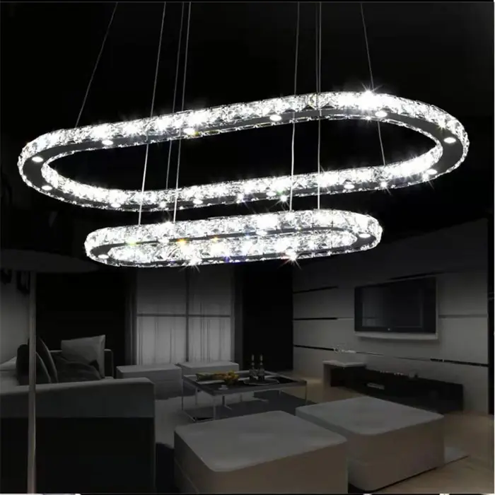 Colgante de cristal para interior de la sala de estar, luz led moderna de lujo de acero inoxidable, creativa, venta al por mayor