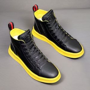 Trendy Men High <b>Top</b> Sneakers Korean Style Casual Board Shoes Height Increasing - Product Image 4