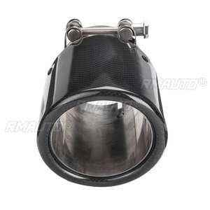 Tubo de Escape de Coche de Carbono Brillante de 80mm-101mm, Punta de Escape de Acero Inoxidable, Universal para Honda/VW/Toyota/Audi/Benz - Product Image 4