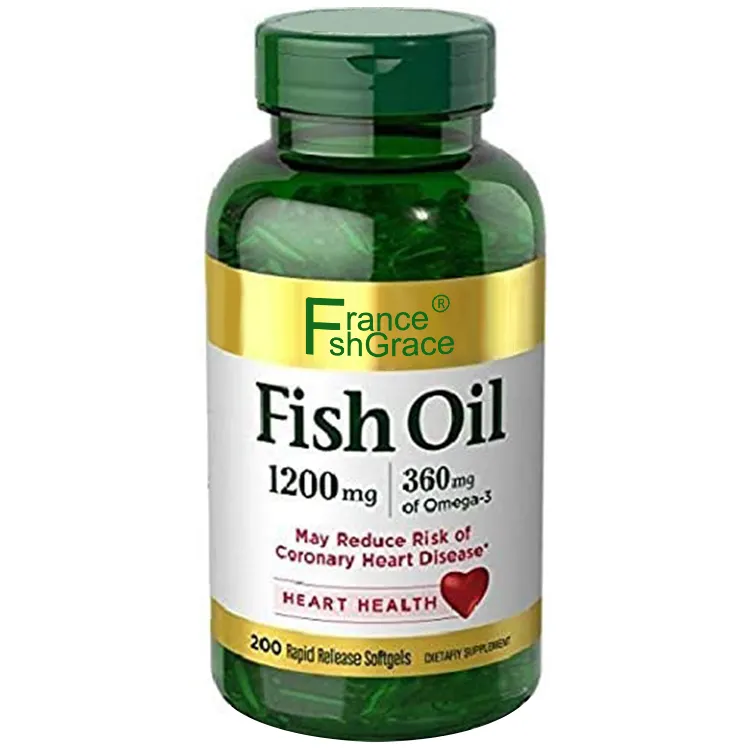 Cápsulas de aceite de pescado, cápsulas de gel suave para el cerebro y la salud del corazón, vitamina d3, omega 3