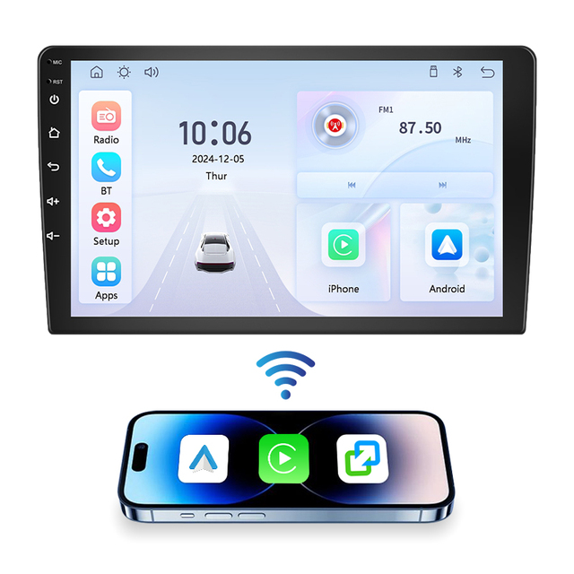 Fm Am Car Radio 9 Inch 10 Inch MP5 Player 1 Din Wireless Carplay Android Auto BT Mirror Link GPS Multimedia Unit